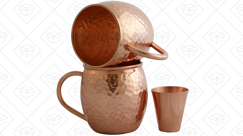 2-Pack Moscow Mule Mugs with Copper Shot Glass, $16 with code ITXCH7YS